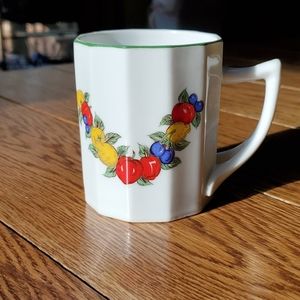 PWF, Della Robbia, fruit pattern mug, vintage